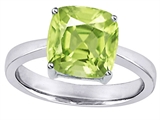 Original Star K™ Large 10mm Cushion Cut Solitaire Engagement Ring With Simulated Peridot