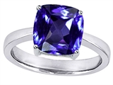 Original Star K™ Large 10mm Cushion Cut Solitaire Engagement Ring With Simulated Tanzanite