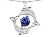 Original Star K™ Round 6mm Simulated Tanzanite Dolphin Pendant