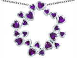 Original Star K™ Large Circle Of Love Pendant With 20 Simulated Amethyst Hearts