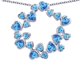 Original Star K™ Large Circle Of Love Pendant With 20 Simulated Blue Topaz Hearts