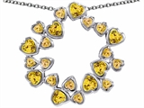 Original Star K™ Large Circle Of Love Pendant With 20 Simulated Citrine Hearts