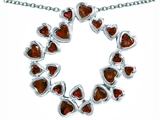 Original Star K™ Large Circle Of Love Pendant With 20 Simulated Garnet Hearts