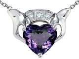 Celtic Love by Kelly 8mm Heart Claddagh Pendant With Simulated Alexandrite