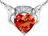 Celtic Love by Kelly 8mm Heart Claddagh Pendant With Simulated Mexican Fire Opal