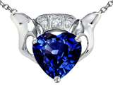 Celtic Love by Kelly 8mm Heart Claddagh Pendant With Created Sapphire