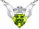 Heart Claddagh Pendant With Genuine Peridot