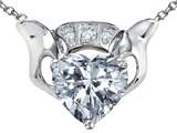Celtic Love by Kelly 8mm Heart Claddagh Pendant With Genuine White Topaz