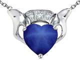 Celtic Love by Kelly 8mm Heart Claddagh Pendant With Created Star Sapphire
