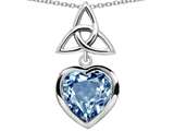 Celtic Love by Kelly Love Knot Pendant with Heart 9mm Simulated  Aquamarine