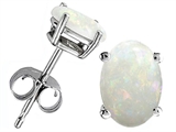 Original Star K™ Oval 8x6mm Genuine Opal Earring Studs