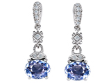 Original Star K™ Simulated Oval Aquamarine 1.50 Inch Hanging Drop Earrings