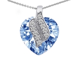 Original Star K™ Large 15mm Heart Shaped Simulated Aquamarine Soul Mate Pendant