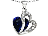 Original Star K™ Heart Shape Created Deep Blue Sapphire Pendant