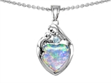 Original Star K™ Loving Mother With Child Family Pendant With 8mm Heart Shape Created Opal