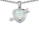 Original Star K™ Heart with Arrow Love Pendant with Heart Shape 8mm Created Opal