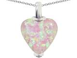 Original Star K™ Heart Shaped Created 10mm Pink Opal Pendant