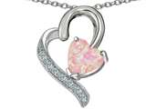 Original Star K™ 7mm Heart Shape Created Pink Opal Heart Pendant