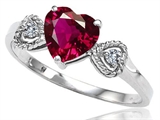 Tommaso Design™ Created Ruby and Diamond Heart Shape Engagement Promise Ring