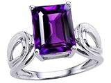 Original Star K™ Large Emerald Cut 10x8mm Genuine Amethyst Solitaire Ring