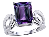 Original Star K™ Large Emerald Cut 10x8mm Simulated  Alexandrite Solitaire Ring