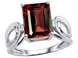Original Star K™ Large Emerald Cut 10x8mm Genuine Garnet Solitaire Ring