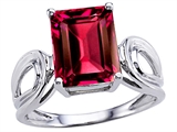 Original Star K™ Large Emerald Cut 10x8mm Created Ruby Solitaire Ring