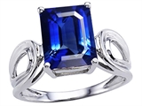 Original Star K™ Large Emerald Cut 10x8mm Created Sapphire Solitaire Ring