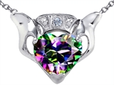 Celtic Love™ by Kelly Claddagh Love Pendant With Genuine Mystic Topaz and Genuine Diamond