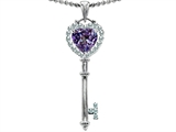 Original Star K™ Key To My Heart Love Pendant With 7mm Heart Shape Simulated Alexandrite
