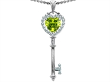 Original Star K™ Key To My Heart Love Pendant With 7mm Heart Shape Genuine Peridot