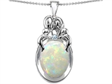 Original Star K™ Loving Mother And Family Pendant With Oval Created Opal