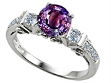 Original Star K™ Classic 3 Stone Engagement Ring With Round 7mm Simulated Alexandrite