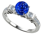 Original Star K™ Classic 3 Stone Engagement Ring With Round 7mm Created Sapphire