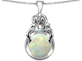 Original Star K™ Large Loving Mother And Family Pendant With Created Round Opal