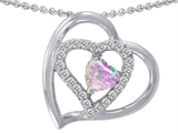 Original Star K™ Heart Shape Created Pink Opal Pendant