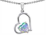 Original Star K™ 8mm Heart Shape Created Opal Pendant