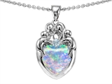 Original Star K™ Loving Mother And Family Pendant With Heart Shape Created Opal