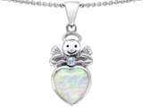 Original Star K™ Love Angel Pendant with 10mm Created Opal Heart