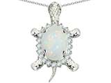 Original Star K™ Good Luck Turtle Pendant With Oval 12x10mm Created Opal