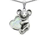 Original Star K™ Love Bear Hugging Birthstone of October 8mm Heart Shape Created Opal