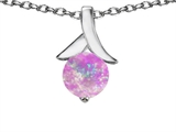 Original Star K™ Round 7mm Pendant with Created Pink Opal