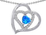 Original Star K™ Created Heart Shape Blue Opal Pendant
