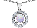 Original Star K™ Round Created Opal Pendant