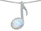 Original Star K™ Musical Note Pendant With Created Opal Oval 11x9