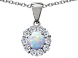 Original Star K™ Round 6mm Created Opal Pendant
