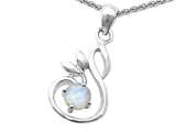 Original Star K™ Round Created Opal Swan Pendant
