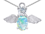 Original Star K™ Angel Of Love Protection Pendant With Oval 8x6mm Created Opal
