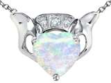 Celtic Love by Kelly 8mm Heart Claddagh Pendant With Created Opal