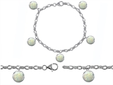 Original Star K™ High End Tennis Charm Bracelet With 5pcs 7mm Round Created Opal